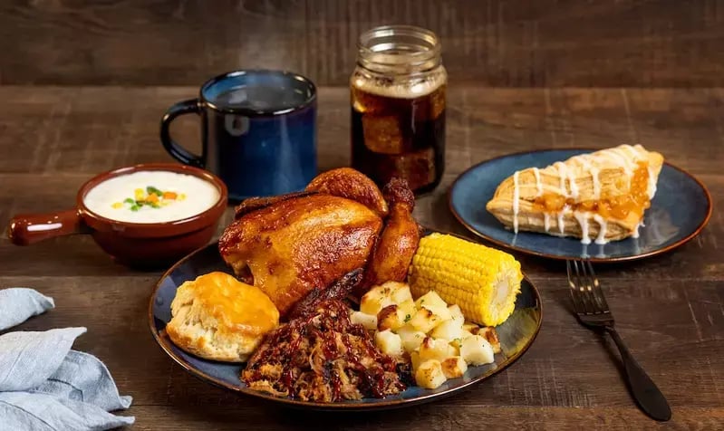 Branson feast with roasted potatoes