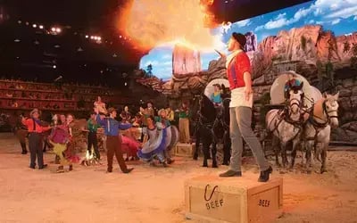 Fire breather performer at Dolly Parton's Stampede
