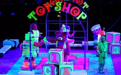 life-sized toys during Christmas show