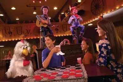 pre show in the saloon at Stampede