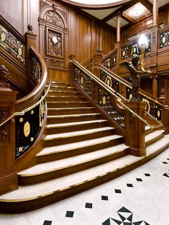 Image of the Grand Staircase at the Titanic Museum Attraction.