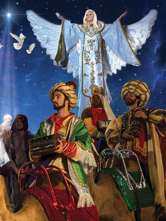 Image of the live nativity at the Stampede Christmas Show.