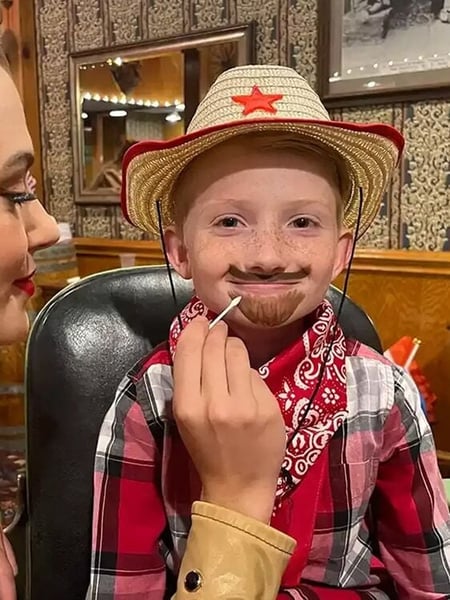 A young guest enjoying the makeover.