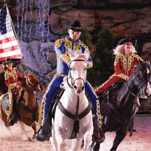 Three riders at the Stampede