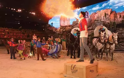 Fire breather performer at Dolly Parton's Stampede