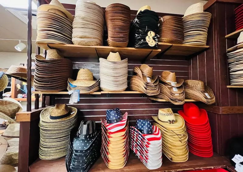 cowboy hats in Dolly Parton's Stampede gift shop