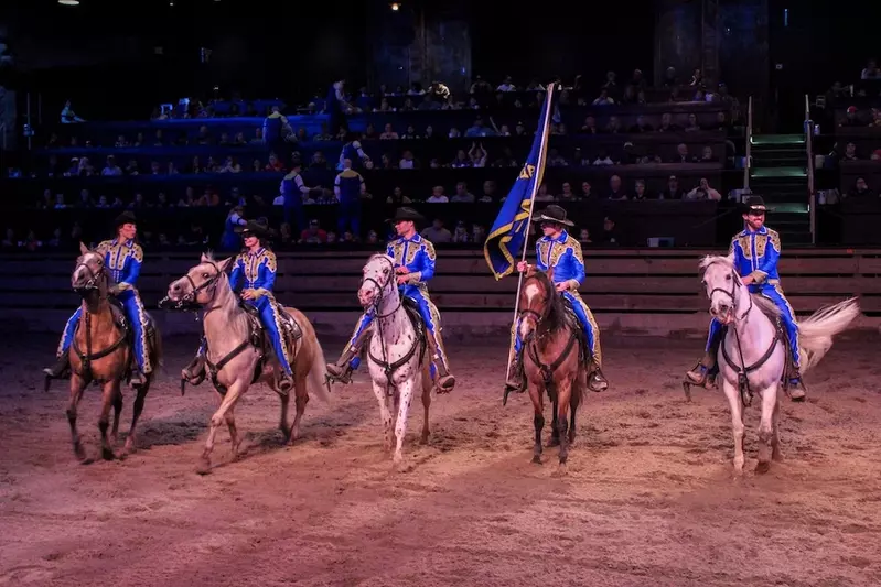 South side on horses at Dolly Parton's Stampede