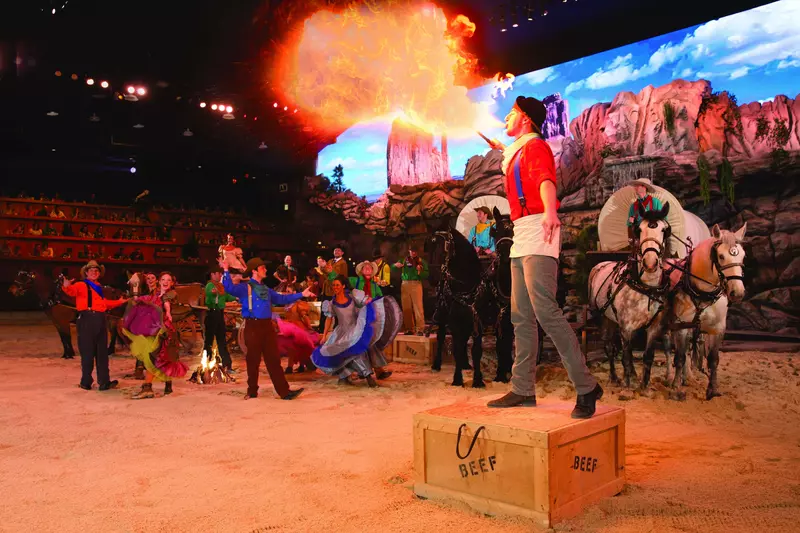 fire breathing trick at Dolly Parton's Stampede