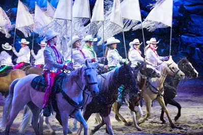 horse riders during Christmas show