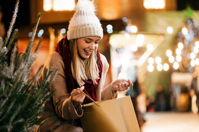 woman Christmas shopping