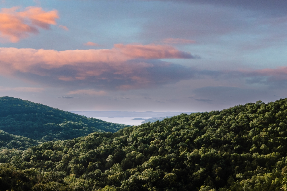 View of the Ozarks during sunrise